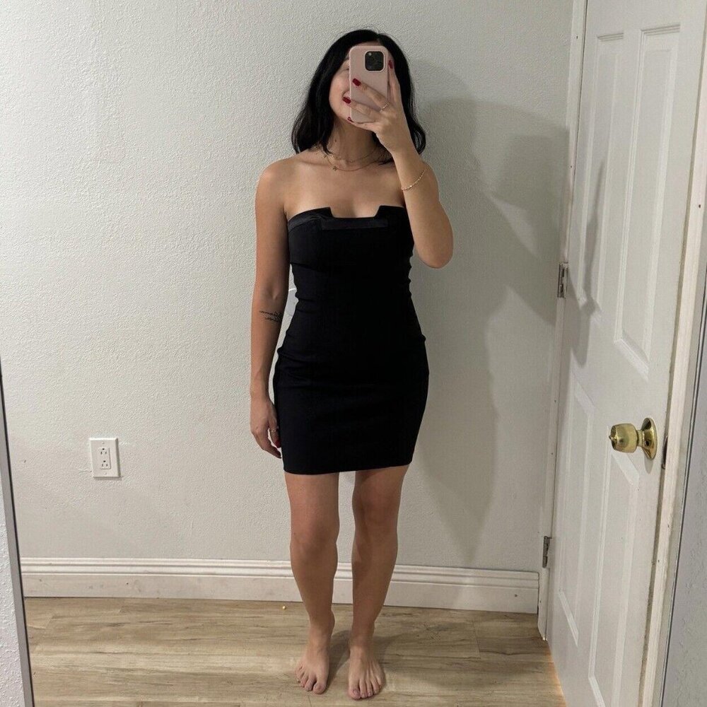 Cache Black Strapless Bodycon Mini Dress